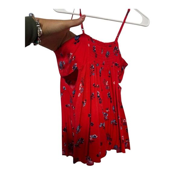 No Boundaries Floral Red Spaghetti Strap Tank Top Large - Picture 5 of 9